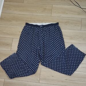 Ralph Lauren Navy and White Patterned Lounge Pants Size Large